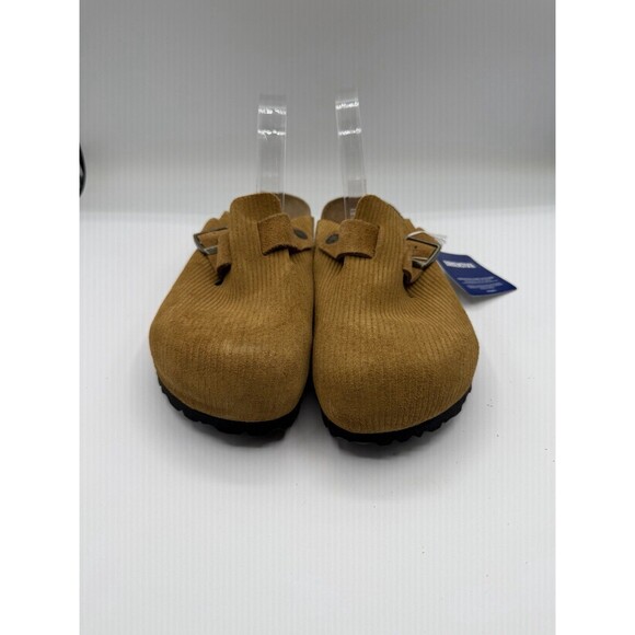 Birkenstock Clogs Boston Unisex Cork Brown Suede Embossed Casual EU 41 US 10 New - Picture 3 of 9
